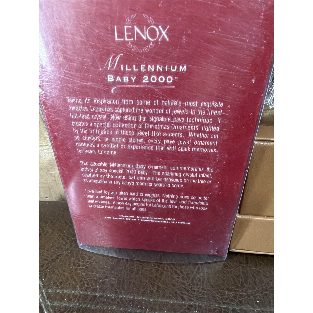 Lenox Millennium‎ 2000 Y2K Baby's 1st Christmas Crystal Ornament Hot Air Ballon - Picture 6 of 16